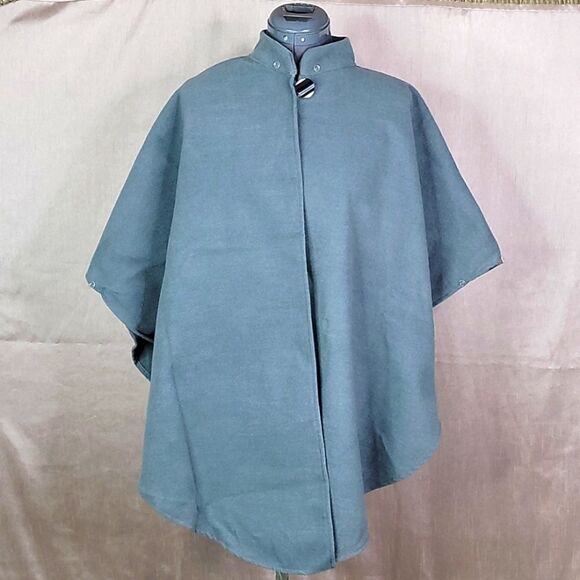 FASHION MIA‎ Heavy Gray Military Style Cape Large - Picture 1 of 8